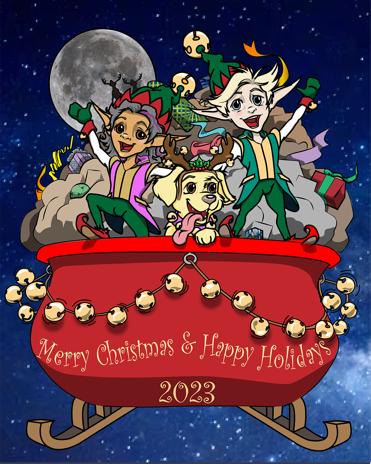 Xmas Card - Santa Sleigh